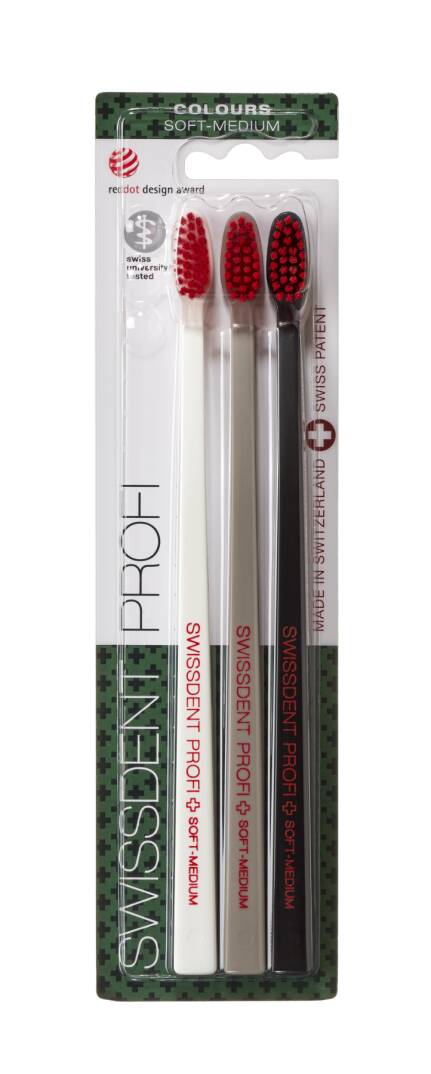 COLOURS ÜÇLÜ Diş Fırçaları «LUGANO» (ORTA) - 1