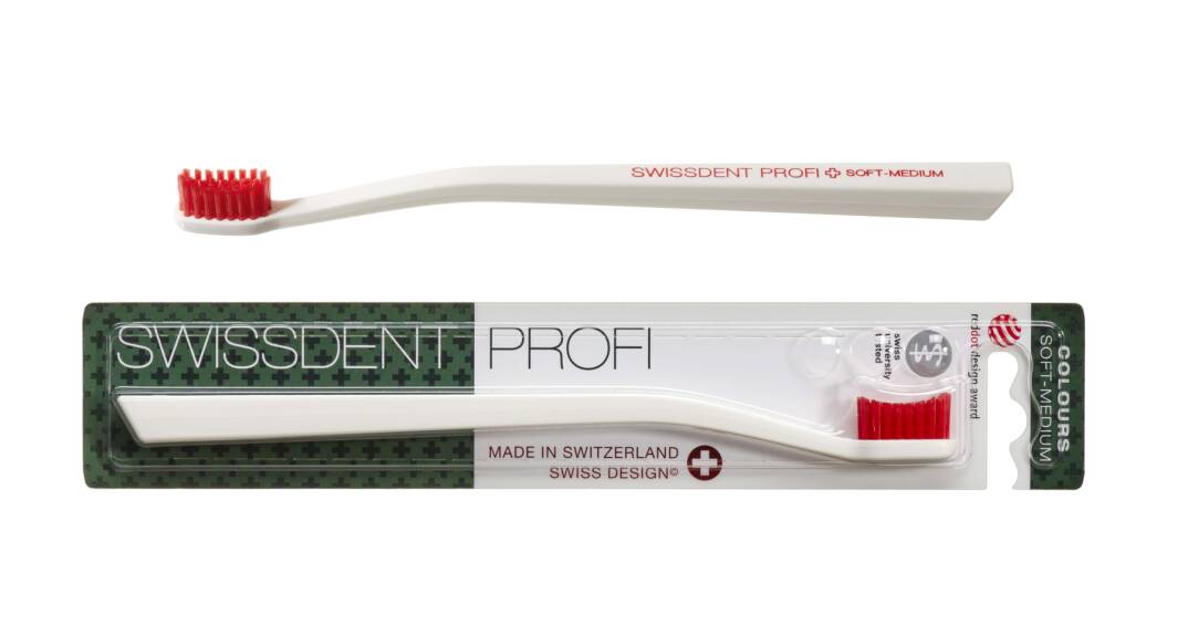 PROFI COLOURS Beyaz Kırmızı Diş Fırçası (ORTA) - 1